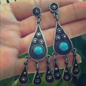 Sterling silver turquoise Native Earrings